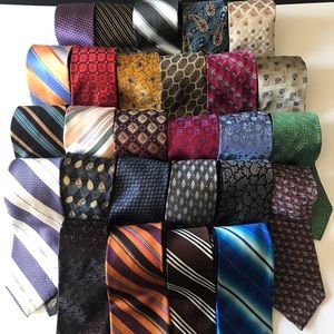 27 Piece Lot of 100% Silk Neck Ties
